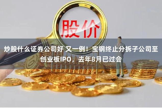 炒股什么证券公司好 又一例！宝钢终止分拆子公司至创业板IPO，去年8月已过会